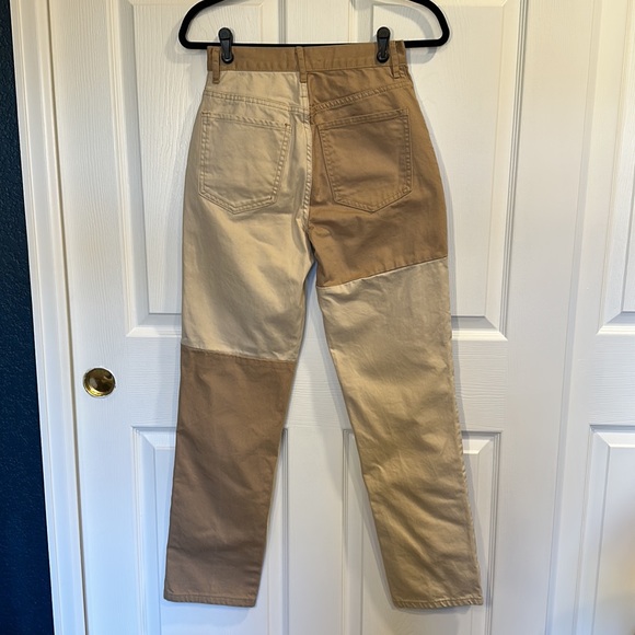 PacSun Size 24 Colorblock Dad Jean dark/light khaki - Picture 4 of 7